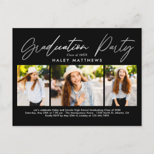Tarjeta postal de invitación a la fiesta de gradua
