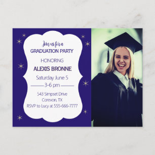 Tarjeta postal de invitación a la fiesta de gradua