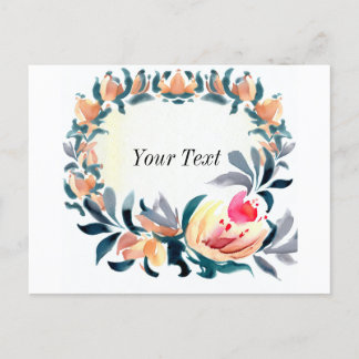 Tarjeta postal de invitación a marco de flores col