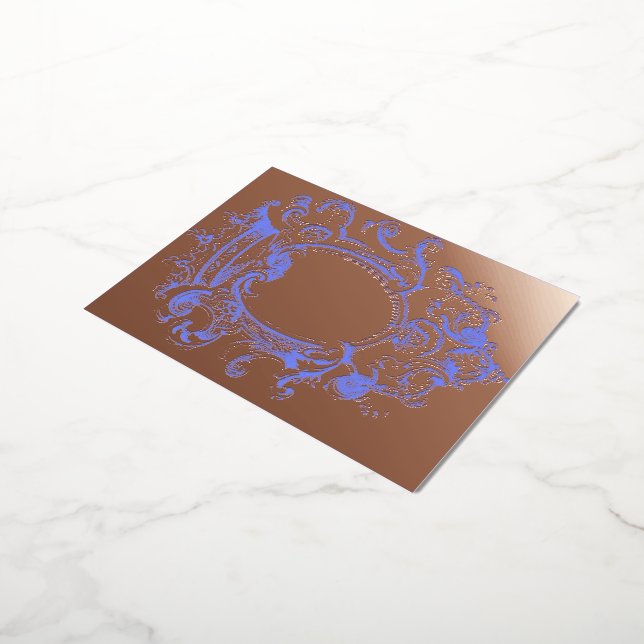 Tarjeta postal de invitación a Relieve metalizado  (girado)