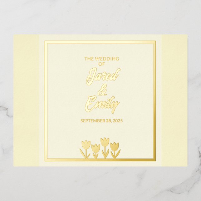 Tarjeta postal de invitación a Relieve metalizado  (Anverso)