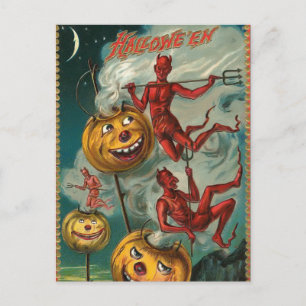 Tarjeta postal de invitación al diablo de Hallowee