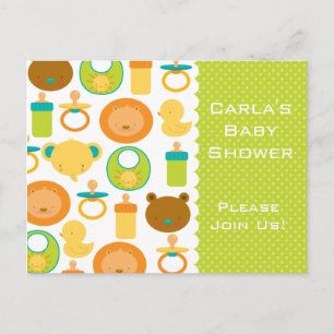 Tarjeta postal de invitación Baby Shower para león
