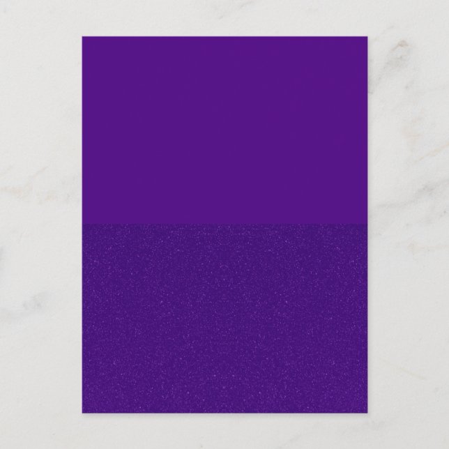 Tarjeta postal de invitación con purpurina morada  (Anverso)