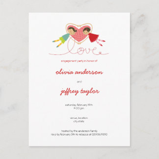 Tarjeta postal de invitación de amor para Chica pe