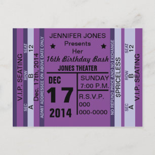 Tarjeta Postal De Invitación De Billete Para Diver