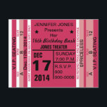 Tarjeta Postal De Invitación De Billete Para Diver<br><div class="desc">Ticket To Divertido Invitación Diseño gráfico Postcard de Artinspired. Invite a sus fans (invitados) a un evento que ellos recordarán siempre con esta divertida invitación para comprar un billete. Tonos coloridos, diseño blanco y negro parece una entrada a un concierto, una obra de teatro o un evento especial. Perfecto para...</div>