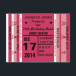 Tarjeta Postal De Invitación De Billete Para Diver<br><div class="desc">Ticket To Divertido Invitación Diseño gráfico Postcard de Artinspired. Invite a sus fans (invitados) a un evento que ellos recordarán siempre con esta divertida invitación para comprar un billete. Tonos coloridos, diseño blanco y negro parece una entrada a un concierto, una obra de teatro o un evento especial. Perfecto para...</div>