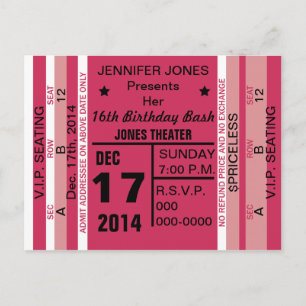 Tarjeta Postal De Invitación De Billete Para Diver