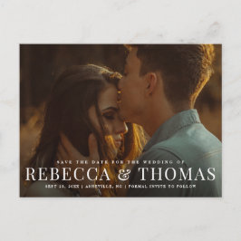 Tarjeta postal de invitación de boda con foto simp