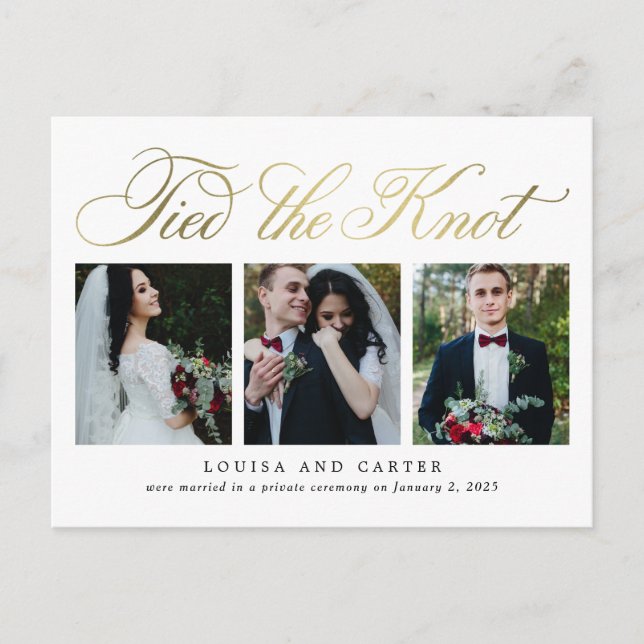 Tarjeta postal de Invitación de Boda de guiones de (Anverso)