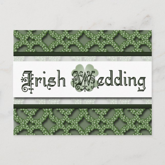 Tarjeta postal de invitación de boda irlandesa (Anverso)