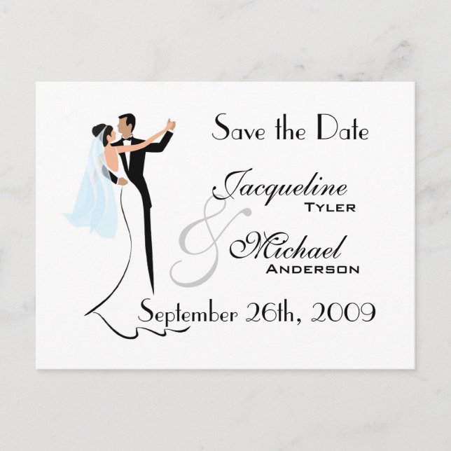 Tarjeta Postal de Invitación de Boda para Guardar  (Anverso)