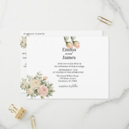 TARJETA POSTAL DE INVITACIÓN DE BODAS DE EUCALIPTO