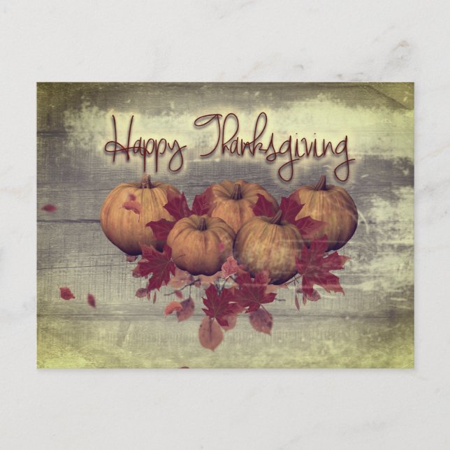 Tarjeta postal de invitación de calabazas antiguas (Anverso)