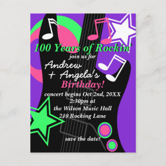 Tarjeta postal de invitación de cumpleaños de estr