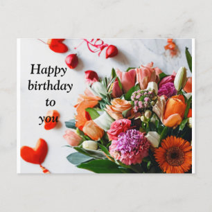 "Tarjeta postal de invitación de cumpleaños de flo