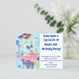 Tarjeta postal de invitación de cumpleaños de Ocea