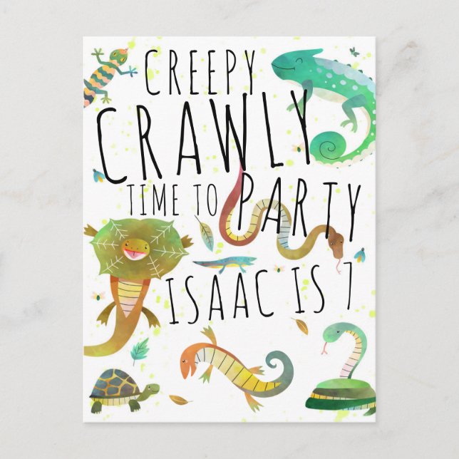 Tarjeta postal de invitación de cumpleaños de rept (Anverso)