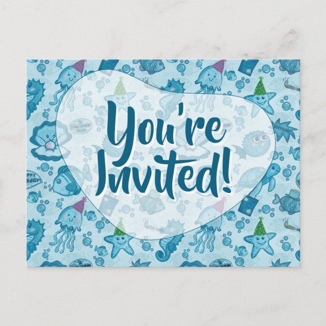 Tarjeta postal de invitación de cumpleaños de vida (Anverso)