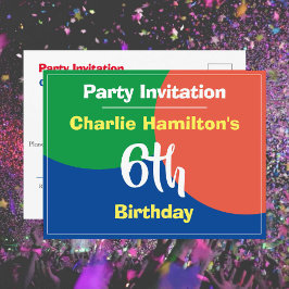 Tarjeta postal de invitación de cumpleaños número 