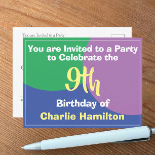 Tarjeta postal de invitación de cumpleaños número 