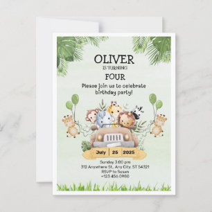 Tarjeta postal de invitación de cumpleaños número 