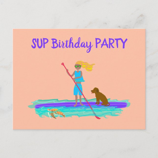 Tarjeta postal de invitación de cumpleaños para ad (Anverso)