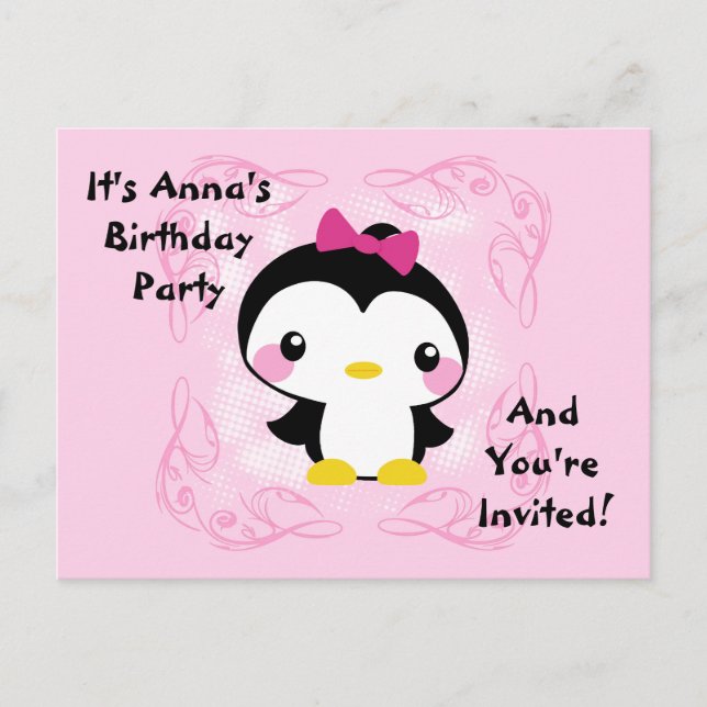 Tarjeta postal de invitación de cumpleaños para be (Anverso)