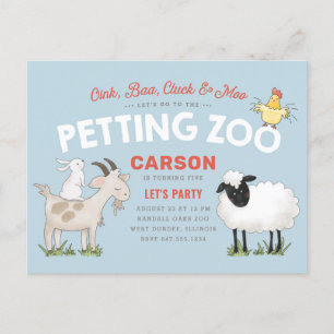 Tarjeta postal de invitación de cumpleaños para ni