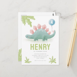 Tarjeta postal de invitación de cumpleaños para ni