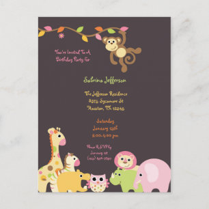Tarjeta postal de invitación de cumpleaños para Sa