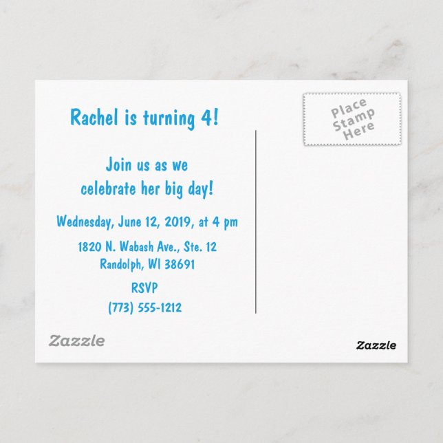 Tarjeta postal de invitación de cumpleaños #Proud2 (Reverso)