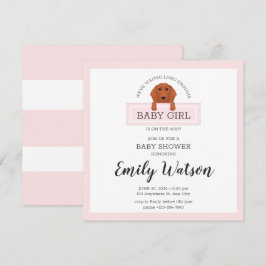 Tarjeta postal de invitación de Dachshund Baby Sho