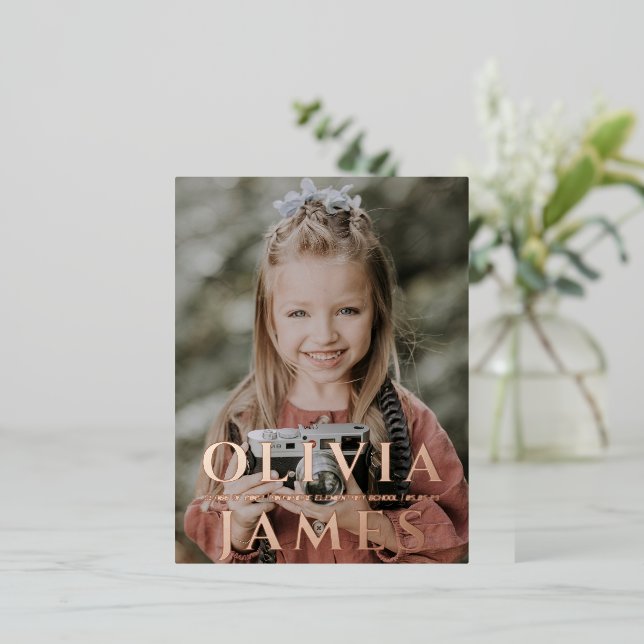 tarjeta postal de invitación de fotografía para gr (Anverso de pie)