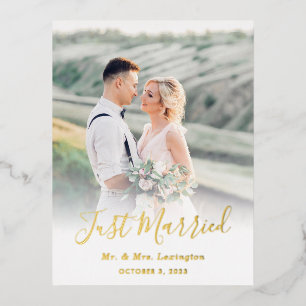 Tarjeta postal de Invitación de fotos de Boda clás