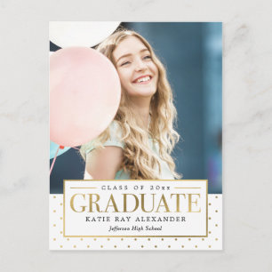 Tarjeta postal de Invitación de graduación de etiq