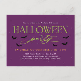 Tarjeta postal de invitación de Halloween con colo