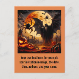 Tarjeta postal de invitación de Halloween embrujad