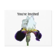 Tarjeta postal de invitación de Iris púrpura y bla