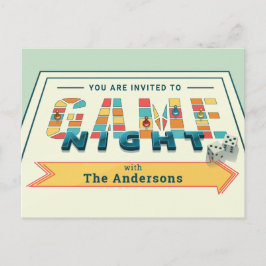 Tarjeta postal de invitación de la noche de la fie