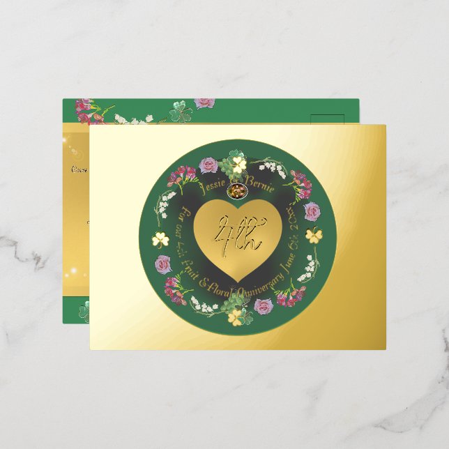 Tarjeta postal de invitación de papel de aluminio (Anverso/Reverso)