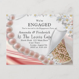 Tarjeta Postal De Invitación De R Seda Y Perlas