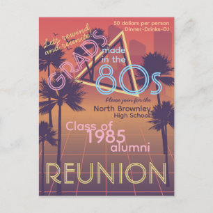 Tarjeta postal de invitación de reunión de clase d