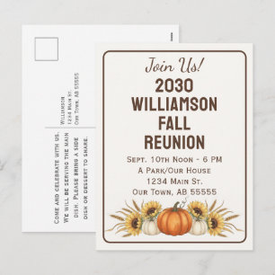 Tarjeta postal de invitación de reunión de otoño d