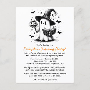 Tarjeta postal de invitación divertida para tallar