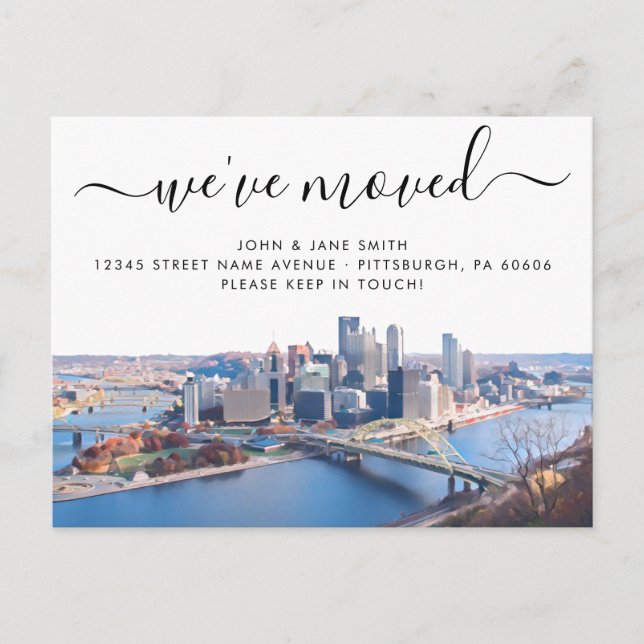Tarjeta postal de Invitación móvil de Pittsburgh (Anverso)
