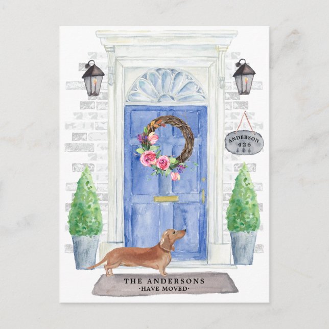 Tarjeta postal de Invitación móvil de Tan Dachshun (Anverso)