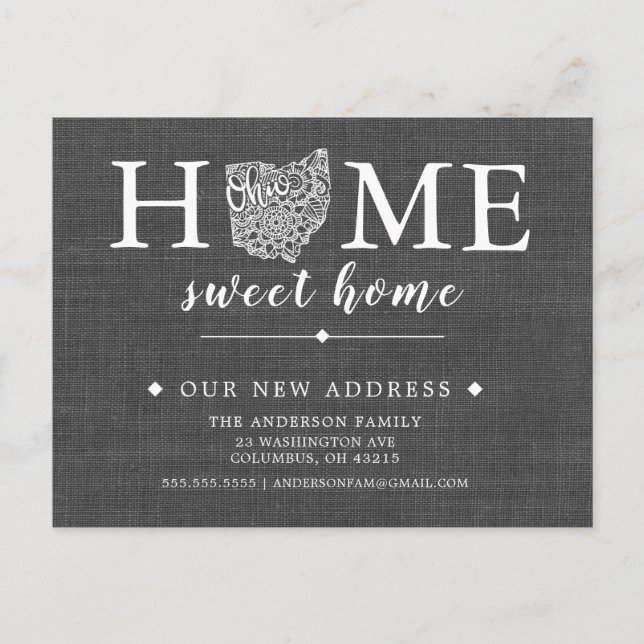 Tarjeta postal de Invitación móvil del estado de O (Anverso)