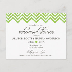 Tarjeta postal de invitación para cena de ensayo c